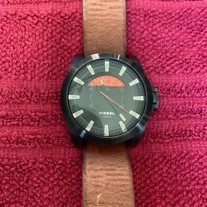 Black Dial Brown Leather Men's Watch